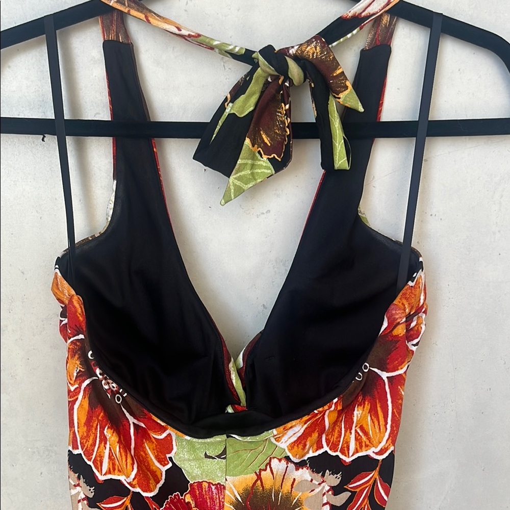 Y2K Caché Floral Halter Dress - Size 2 🌸 Stretchy & Backless - Picture 10 of 12